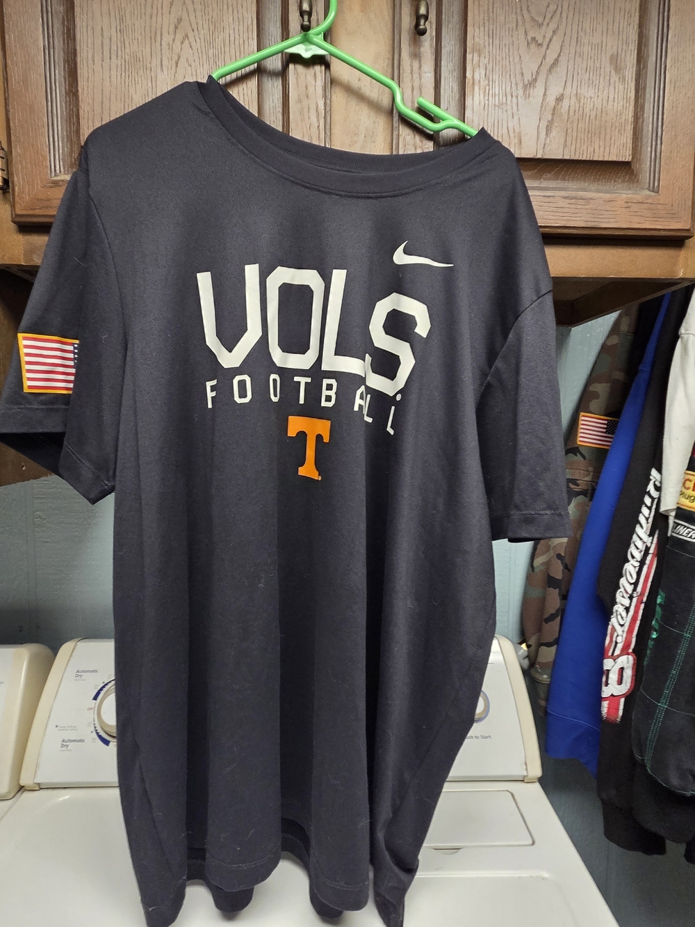 Nike Black T-Shirt with White Swoosh and White Graphic